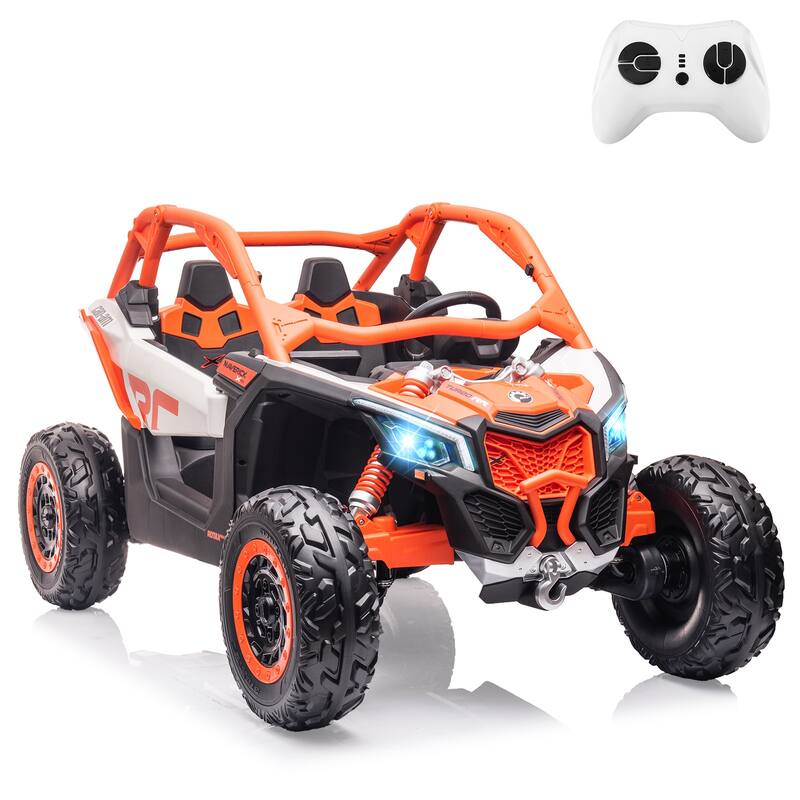 2-Seater Licensed Can-Am Electric Off-Road Ride-On UTV Car for Kids Best Gifts - Orange