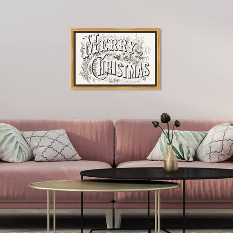 Oliver Gal 'Christmas Ornate' Holiday and Seasonal Black Wall Art Canvas Print