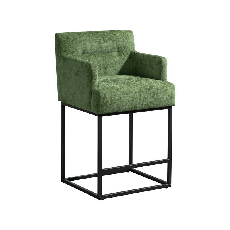 House Hold Counter Height Bar Stools Set of 2,Modern Square PU Bar Stool