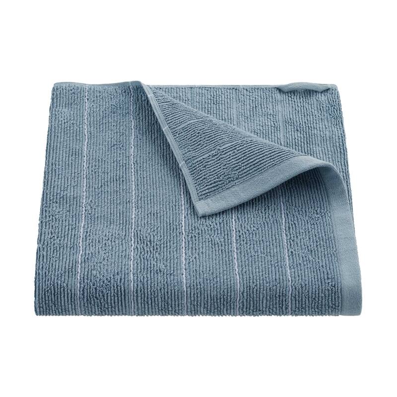Martex Slub Stripe Blue Bath Towel - Bath Towel - Blue