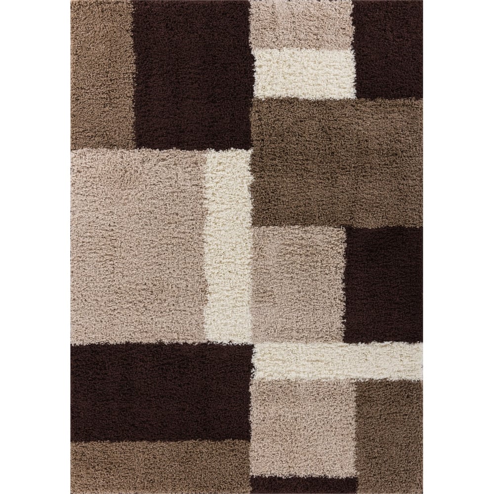 Well Woven Madison Shag Cubes Geometric Shag Area Rug