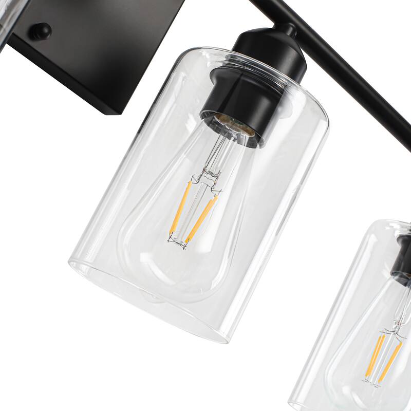 4-Light Modern Dimmable Vanity Light with Clear Glass Shade