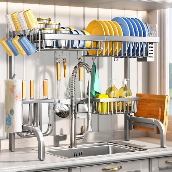 Price Miracle Over Sink Dish Drying Rack, Yodudm Tier Full