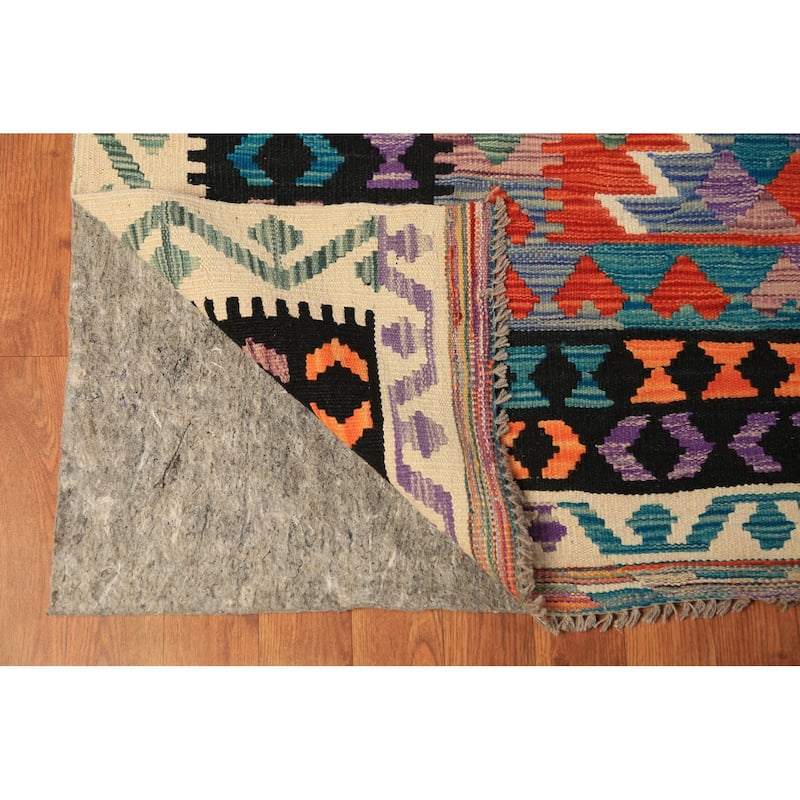Kilim Oriental Area Rug Flatweave Southwestern Style Wool Carpet - 10'1"x 13'0"