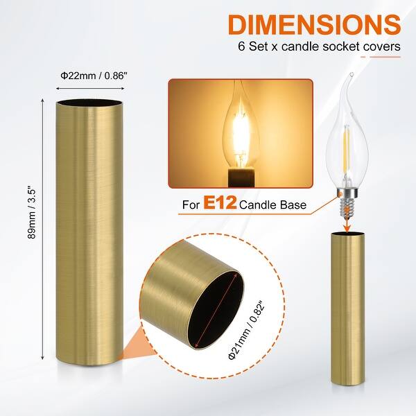 dimension image slide 15 of 102, Metal Chandelier Socket Sleeves Insulation Heat Shrinkable