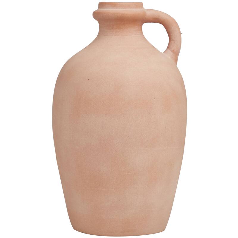 Ceramic Terracotta Jug Decorative Vase with Handle - Orange - Roche River Decor
