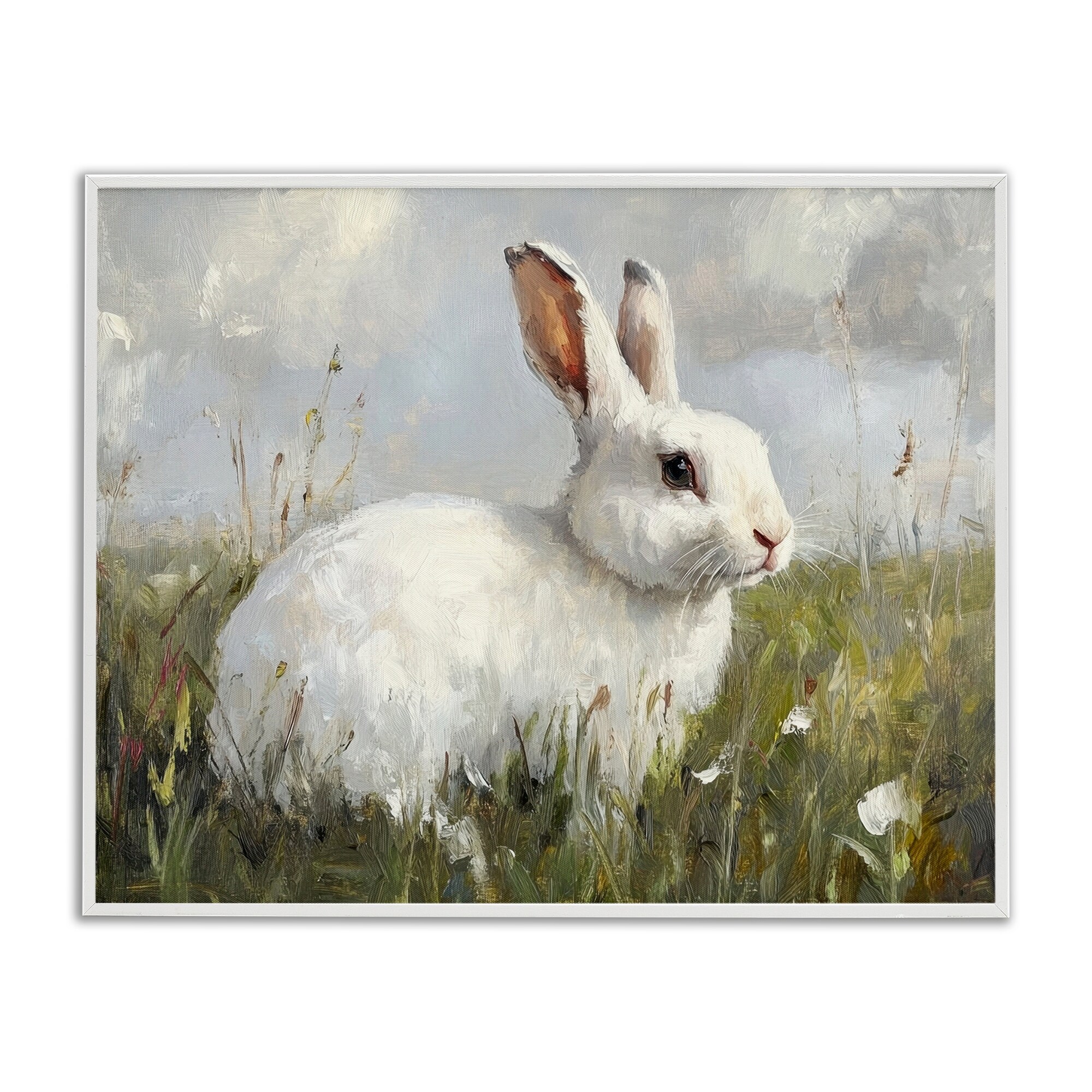 Stupell Wild Bunny Portrait Framed Giclee Art Design By Petal Prints Design