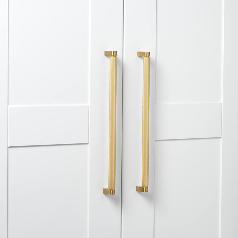 12-5/8 Inch Screw Spacing Solid Knurled Bar Pull Cabinet Hardware Handle - 4788-320-SG