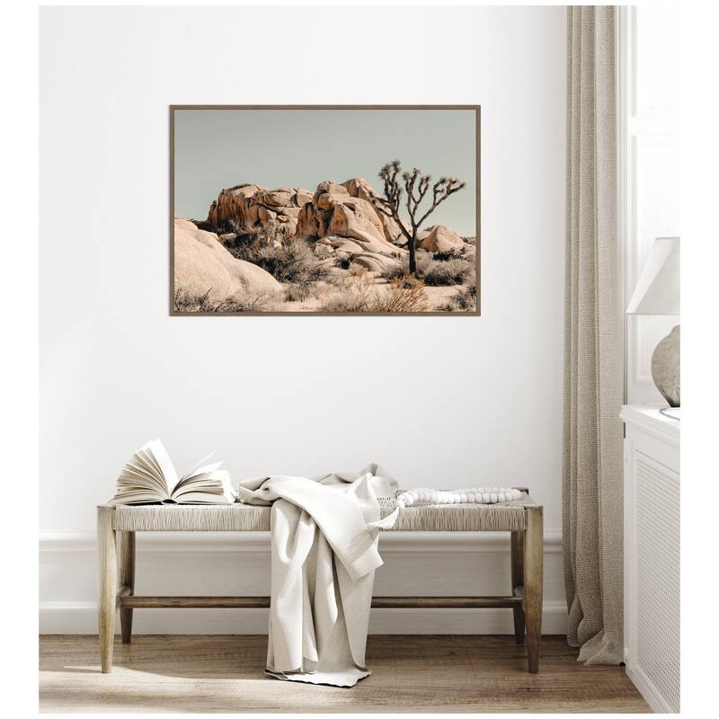 Kate and Laurel Joshua Tree No. 3 by Alicia Bock Framed Canvas Wall Art Print