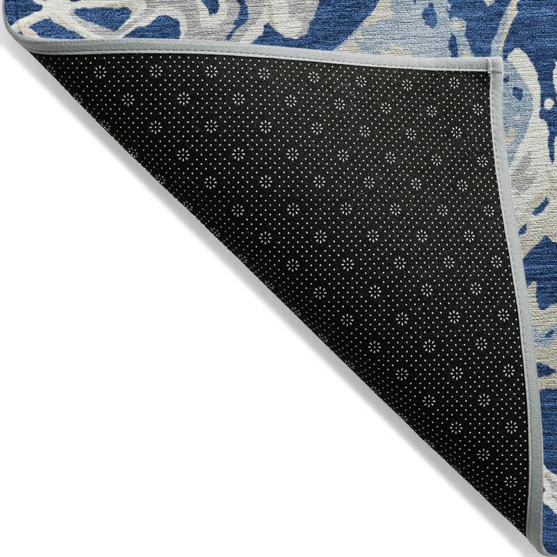 Machine Washable Indoor/ Outdoor Modern Wave Chantille Rug