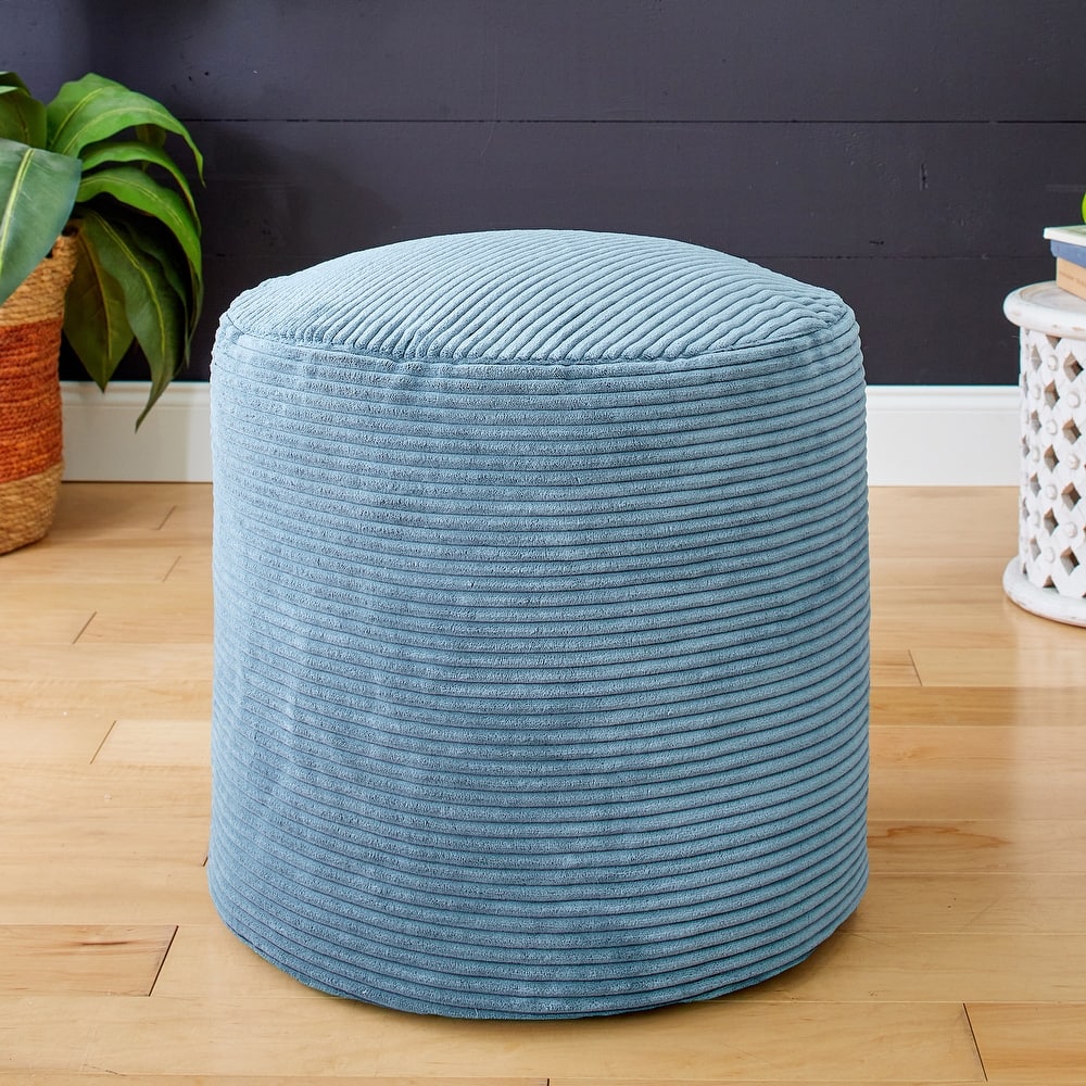 Sorra Home Indoor Soft Corduroy Small Round Pouf