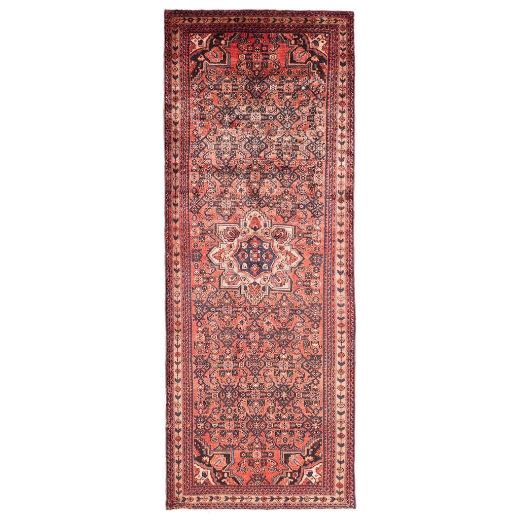 ECARPETGALLERY Hand-knotted Andelz Red Wool Rug - 3'9 x 10'0