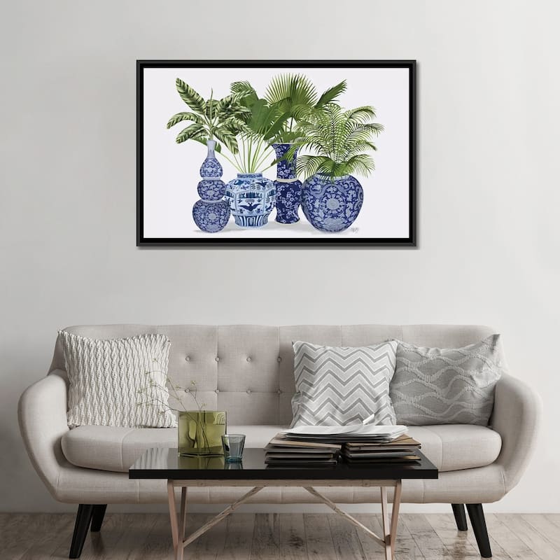 iCanvas "Chinoiserie Vase Group 1" by Fab Funky Framed Canvas Print
