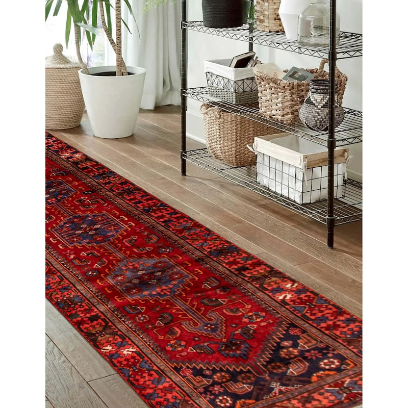 ECARPETGALLERY Hand-knotted Anadol Red Wool Rug - 3'8 x 10'4