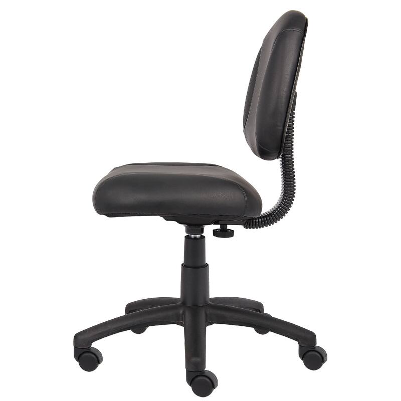 Wen Swivel Posture Chair, Black Faux Leather Back & Waterfall Seat