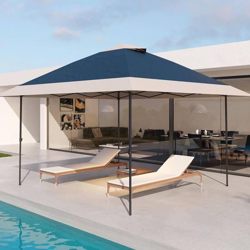 13X13 Outdoor Pop Up Gazebo, Canopy Tent for Backyard & Patio - Dark Blue