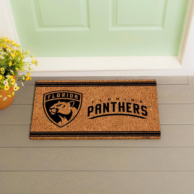 Florida Panthers Monochrome Indoor/Outdoor Coir Door Mat - 28" x 16"