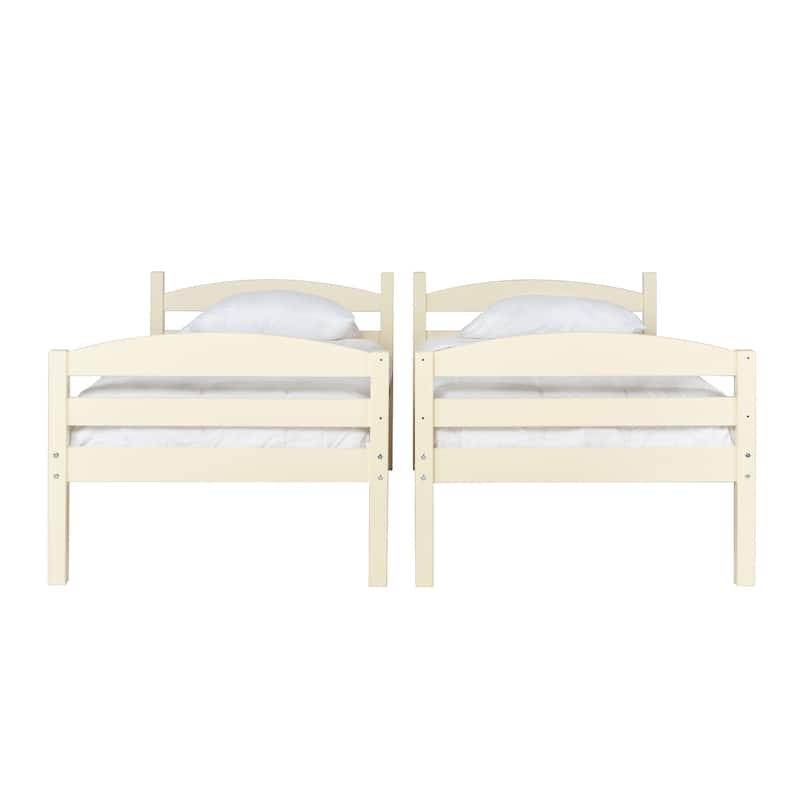 Middlebrook Solid Wood Convertible Twin-over-Twin Bunk Bed - Off White