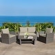 preview thumbnail 2 of 21, Costway 4PCS Patio Rattan Furniture Set Sofa Table Storage Shelf Khaki