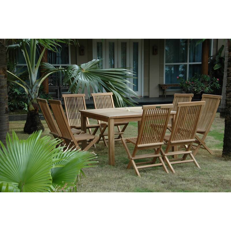 Folding Dining Set 7 Piece Outdoor Patio Table Chairs Classic Design