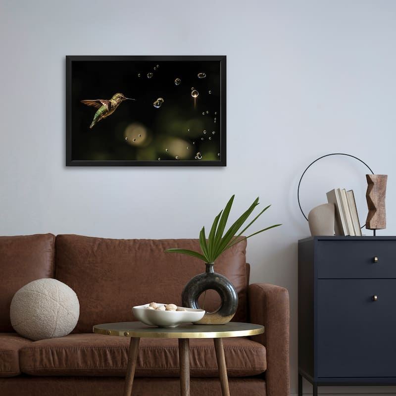 Play With Water Drops Premium Framed Poster by Jenny Qiu