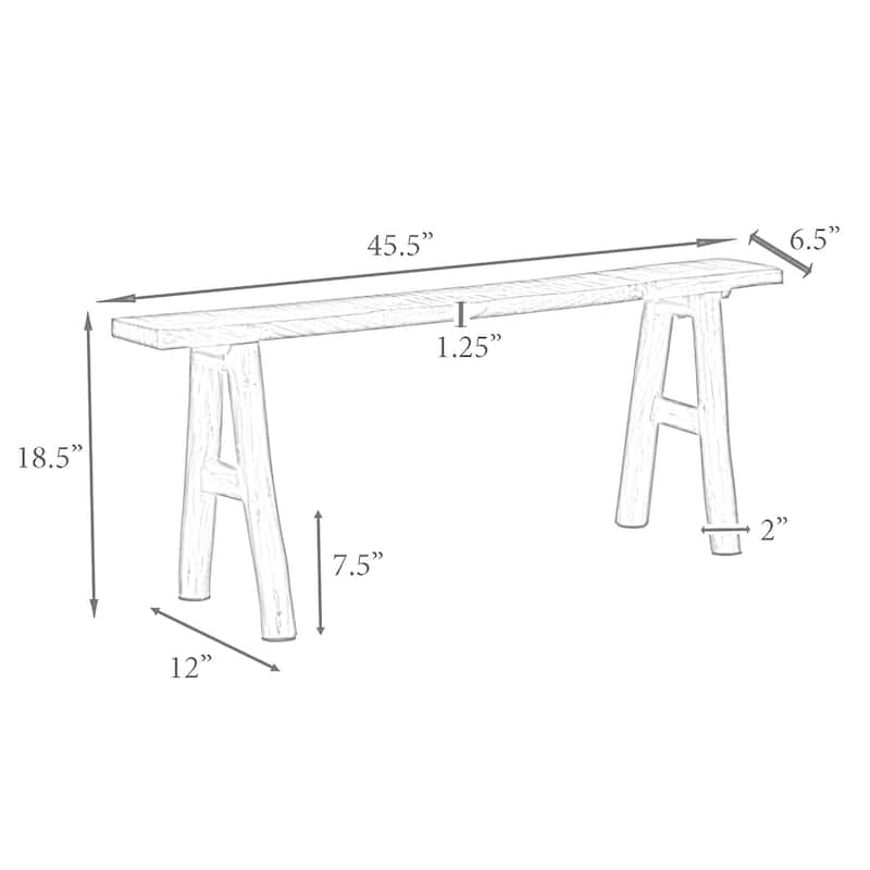 Natural Solid Wood Entryway Bench by East at Main