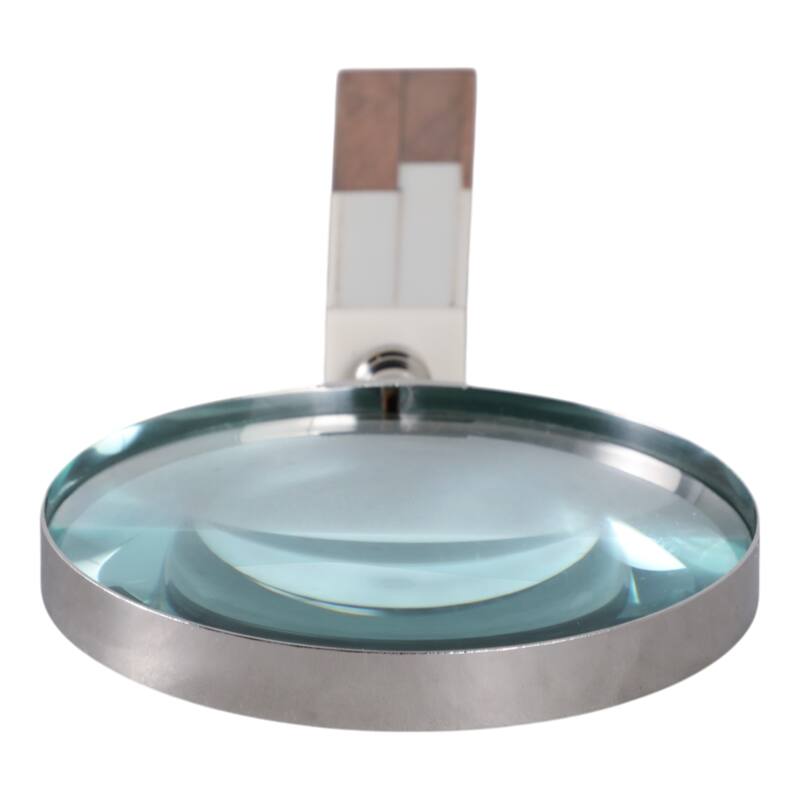 Resin Glass Decorative Object Magnifying Accent Home Decor - 10" White - 4" x 1" x 10"