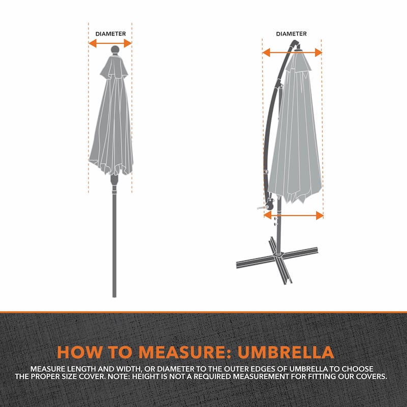 Modern Leisure Garrison Waterproof Offset Umbrella Cover, Granite - 33" x 1" x 96.5"