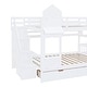 preview thumbnail 34 of 59, Castle Style Bunk Bed with 2 Drawers 3 Shelves and Slide