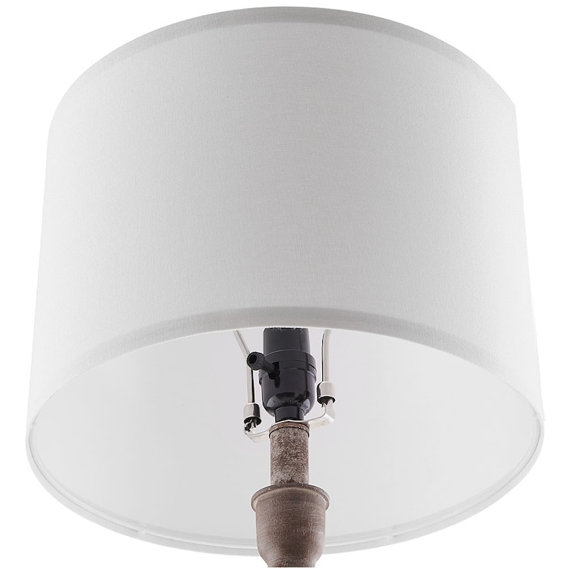 29 in. Wood Farmhouse Table Lamp with White Linen Shade, 9.5-Watt LED Bulbs Included (Set of 2) - 2-Pack 29"H