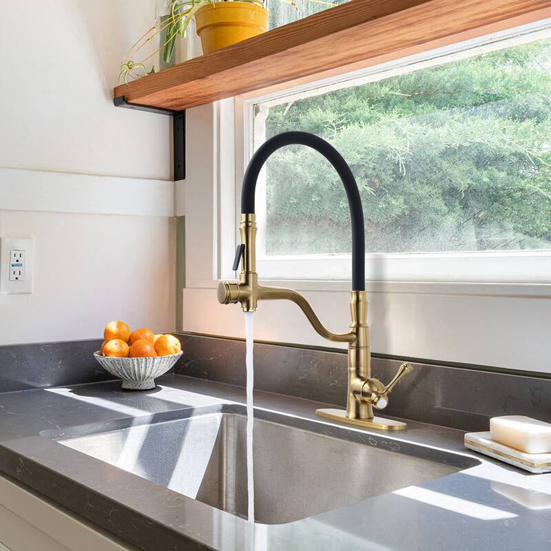 WOWOW Single Handle Pull Down Sprayer Kitchen Faucet