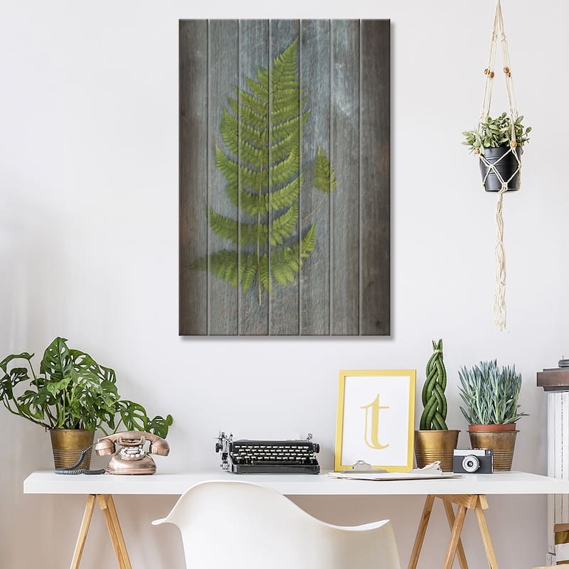 Woodland Fern V Print On Wood by Sue Schlabach - Multi-Color