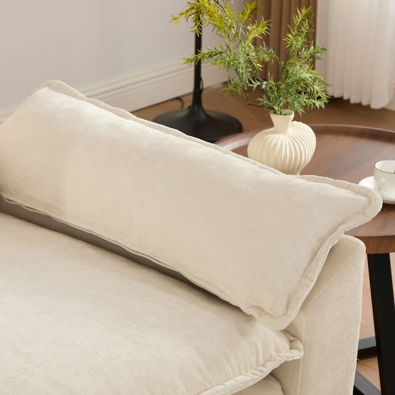 Comfy Double Layer Upholstered Couch Chenille Accent Loveseat Sofa