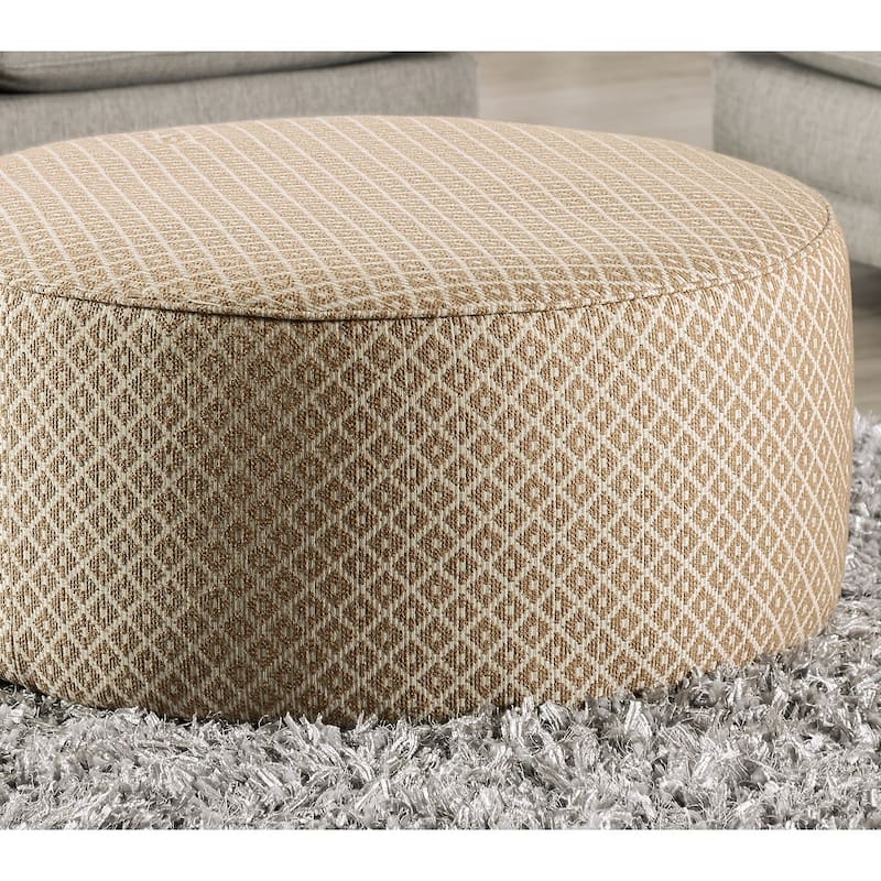 Transitional Style Upholstery Ottoman With Welt Trim - Gold,Gray