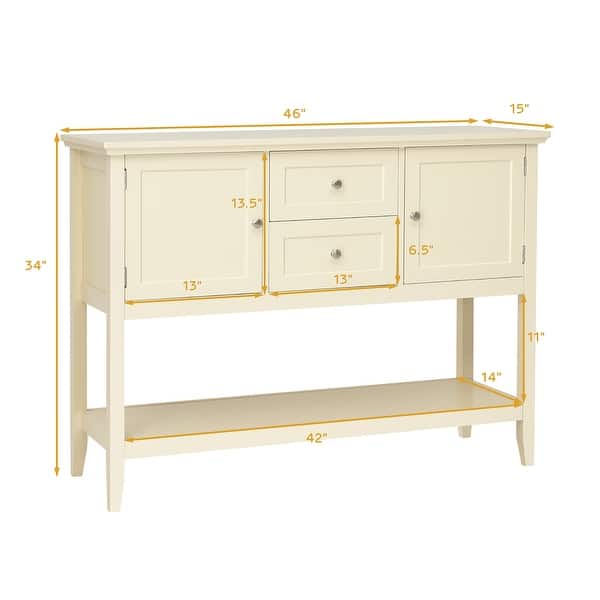 dimension image slide 0 of 2, Costway Sideboard Buffet Table Wooden Console Table w/ Drawers &