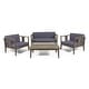 preview thumbnail 22 of 20, Nicholson Outdoor 4-seat Acacia Chat Set by Christopher Knight Home Gray+Dark Gray