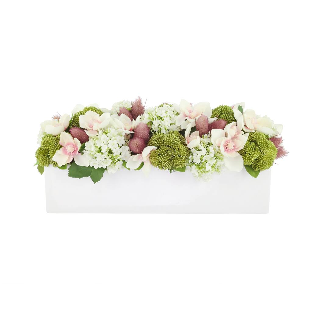 Butterfly Magnolias and Hydrangeas in Fiberstone Planter - 7