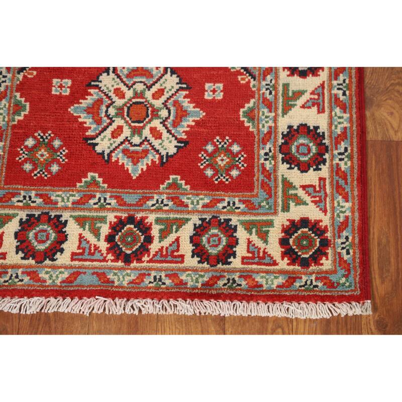 Traditional Kazak Rug Hand-Knotted Wool Carpet - 2'0"x 3'0"