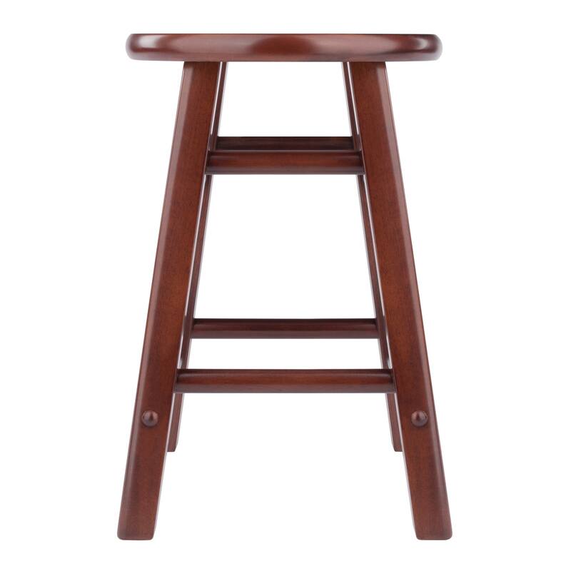 Element 2-Pc Square Legs Dining Stool Set, Walnut Finish - N/A