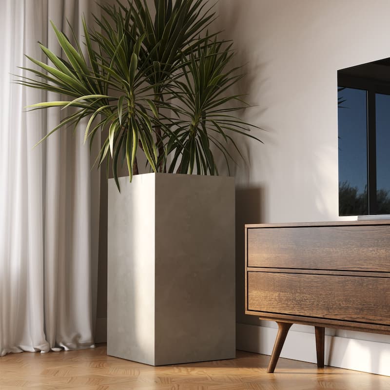 Modrset Helotes Modern Grey Concrete Planter