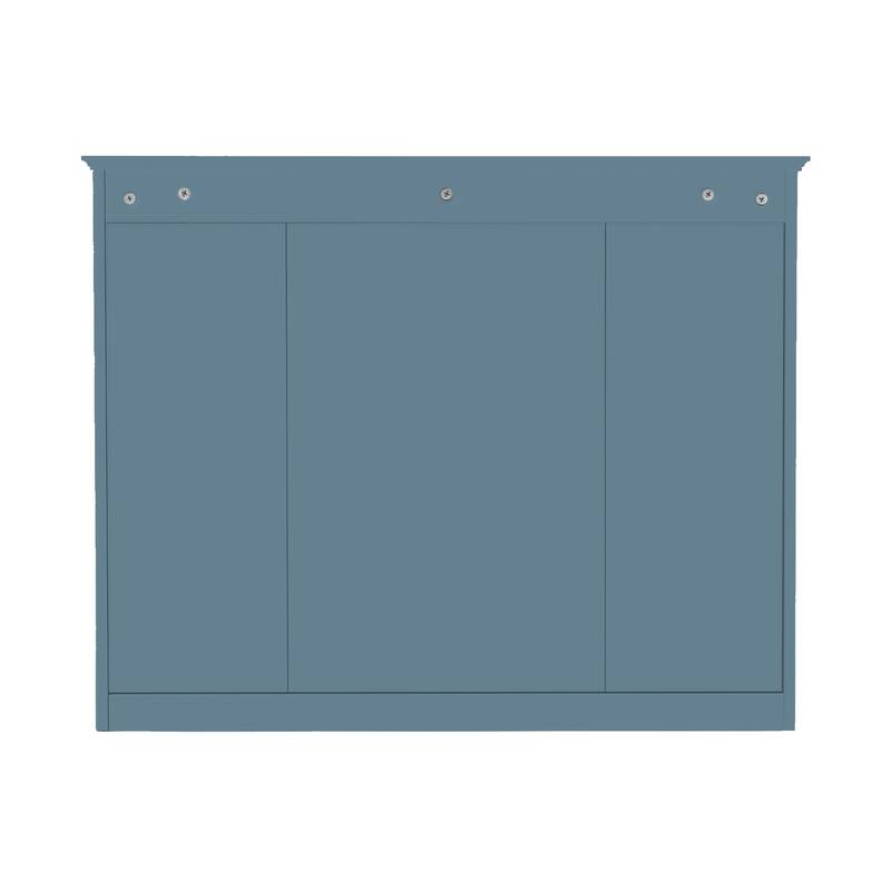 GDFStudio - Riggs Modern Wall-Mounted Bathroom Storage Cabinet with Mirror and Open Shelves (Not Include Bathroom Vanity)