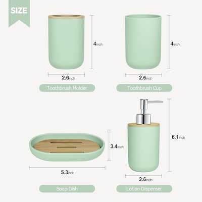 Green Bathroom Accessories Set