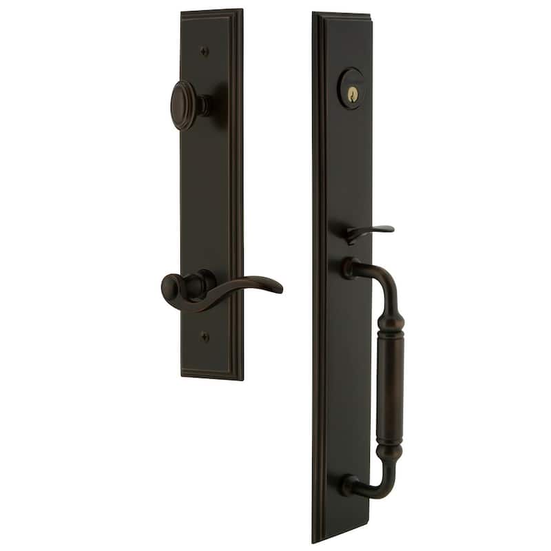 Grandeur Carre Solid Brass Rose Right Handed Keyed Entry Single - Timeless Bronze