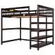 preview thumbnail 83 of 82, Space-Saving Loft Bed with Storage Shelves and Desk, Solid Wood Loft Bed Frame with Ladder and Guardrail for Kids Teens Adults