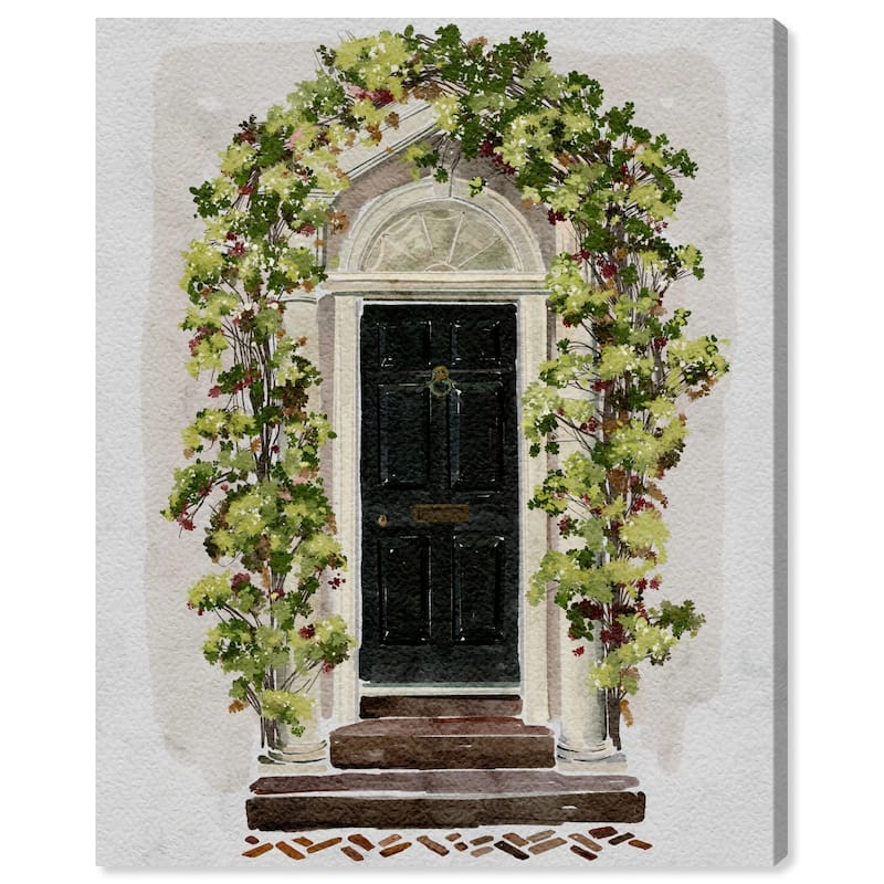 Wynwood Studio Canvas Floral and Botanical Trendy Entrance Green and Modern & Contemporary Wall Art Canvas Print - Green, Black
