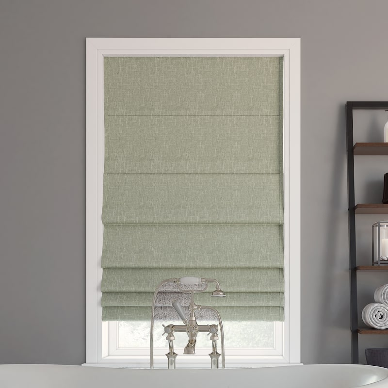 Sun Zero Pryer Textured Total Blackout Cordless Roman Shade - 31" x 64" - Sage Green