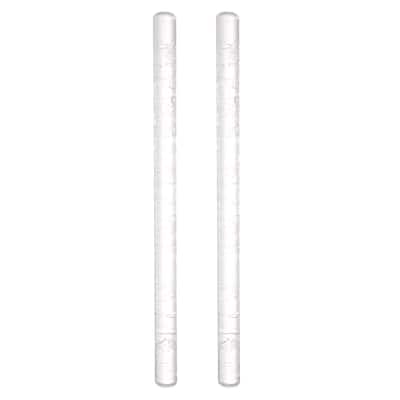 2pcs Acrylic Embossed Rolling Pin 16cm x 1cm Floral Pattern - Transparent