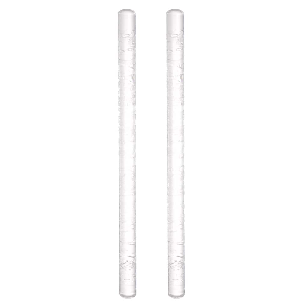 2pcs Acrylic Embossed Rolling Pin 16cm x 1cm Floral Pattern - Transparent