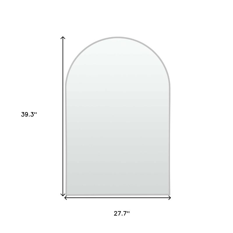 HomeRoots 39" Silver Arch Metal Framed Bathroom Vanity Mirror - 27.70 in. x 39.30 in. x 2.94 in.