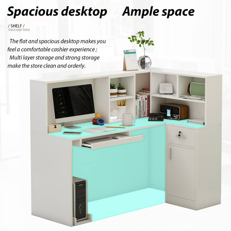 Modern L-Shaped Reception Desk Reception Table Secretary Table Working